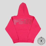 Sp5der Big Rhinestone Hoodie in Pink