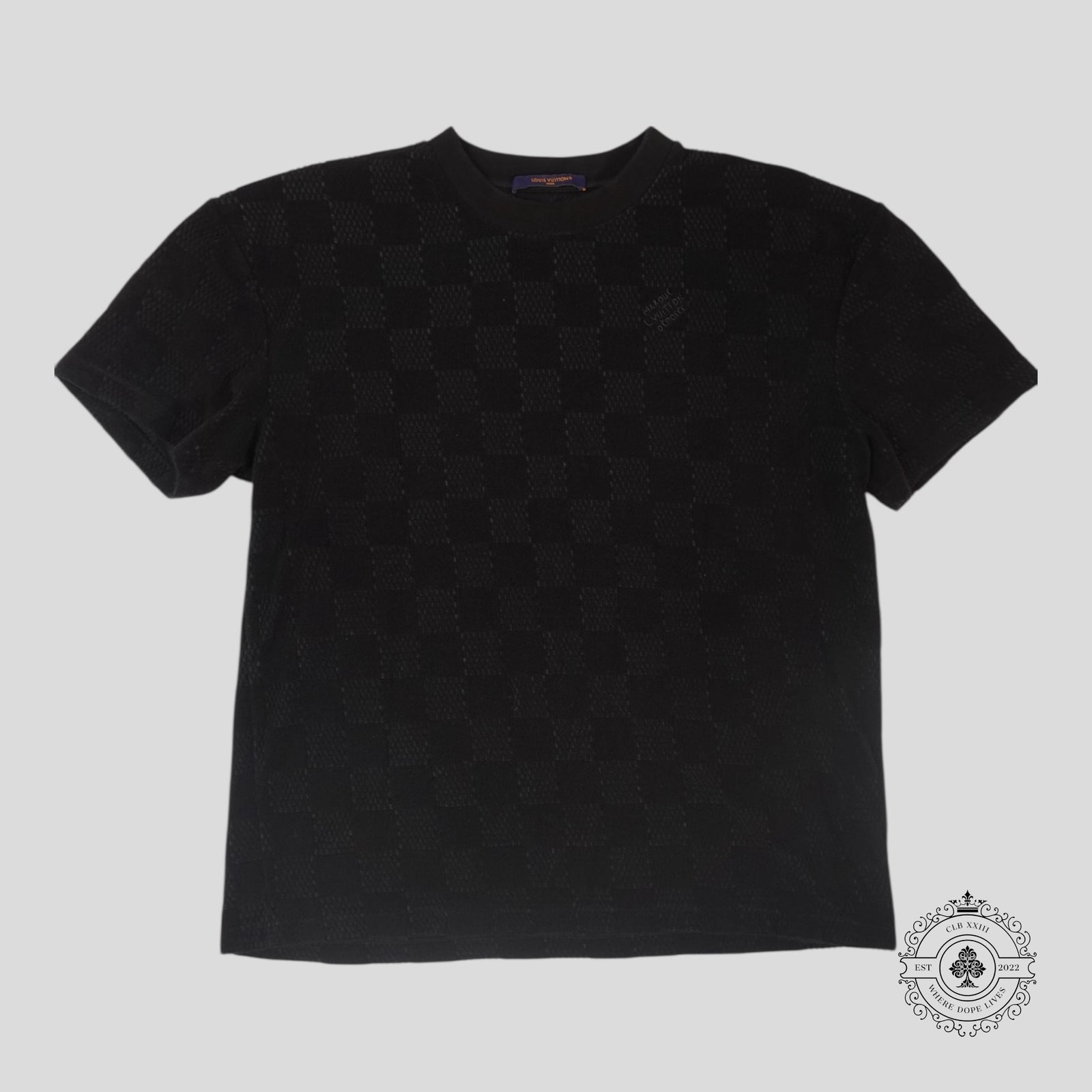 Louis Vuitton Damier French Terry Tee in Black