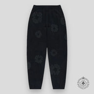 Denim Tears the Cotton Wreath Sweatpants in Black Monochrome