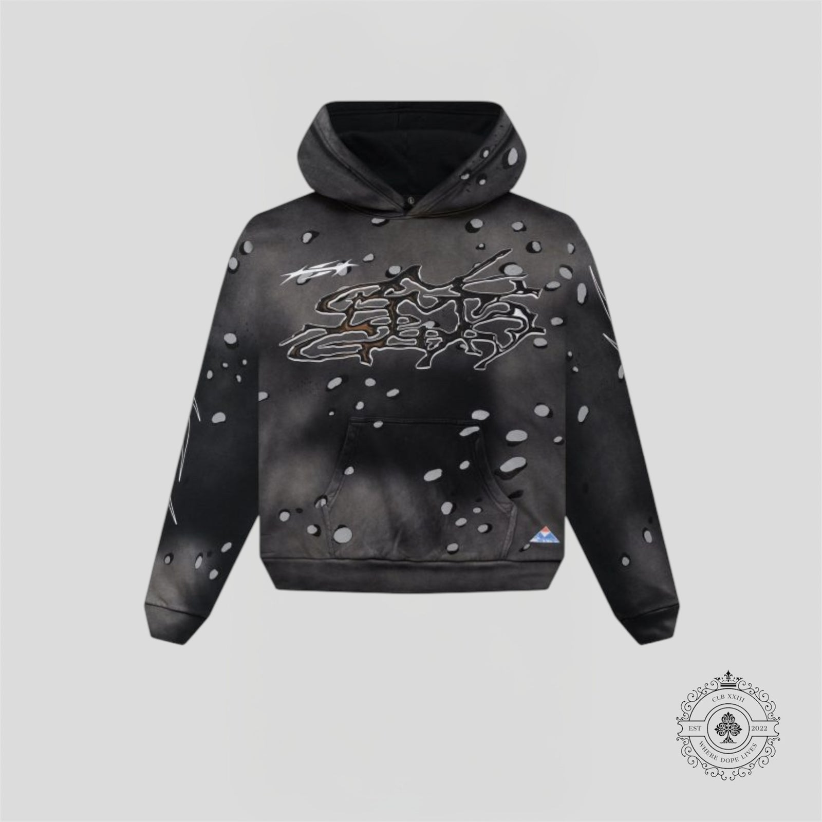 Hellstar No Guts, No Glory! Hoodie in Washed Black