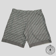Dior Diamond Oblique Silk Shorts in Blue
