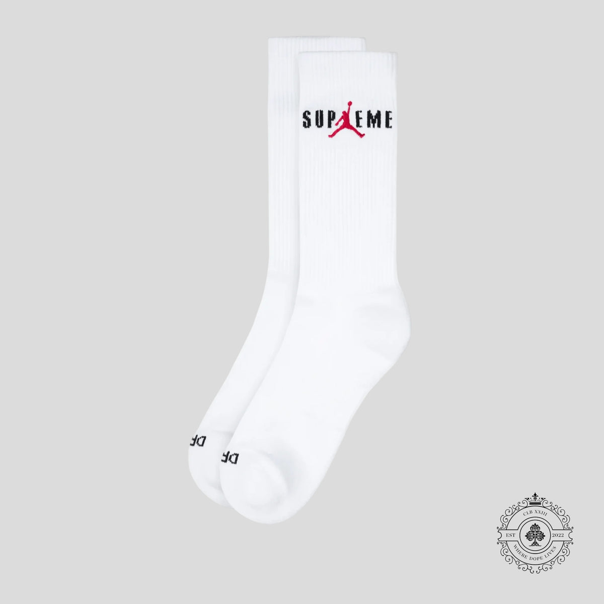 Supreme X Air Jordan Crew Socks in White