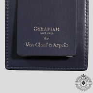 Serapian Milano Leather Luggage Tag in Blue