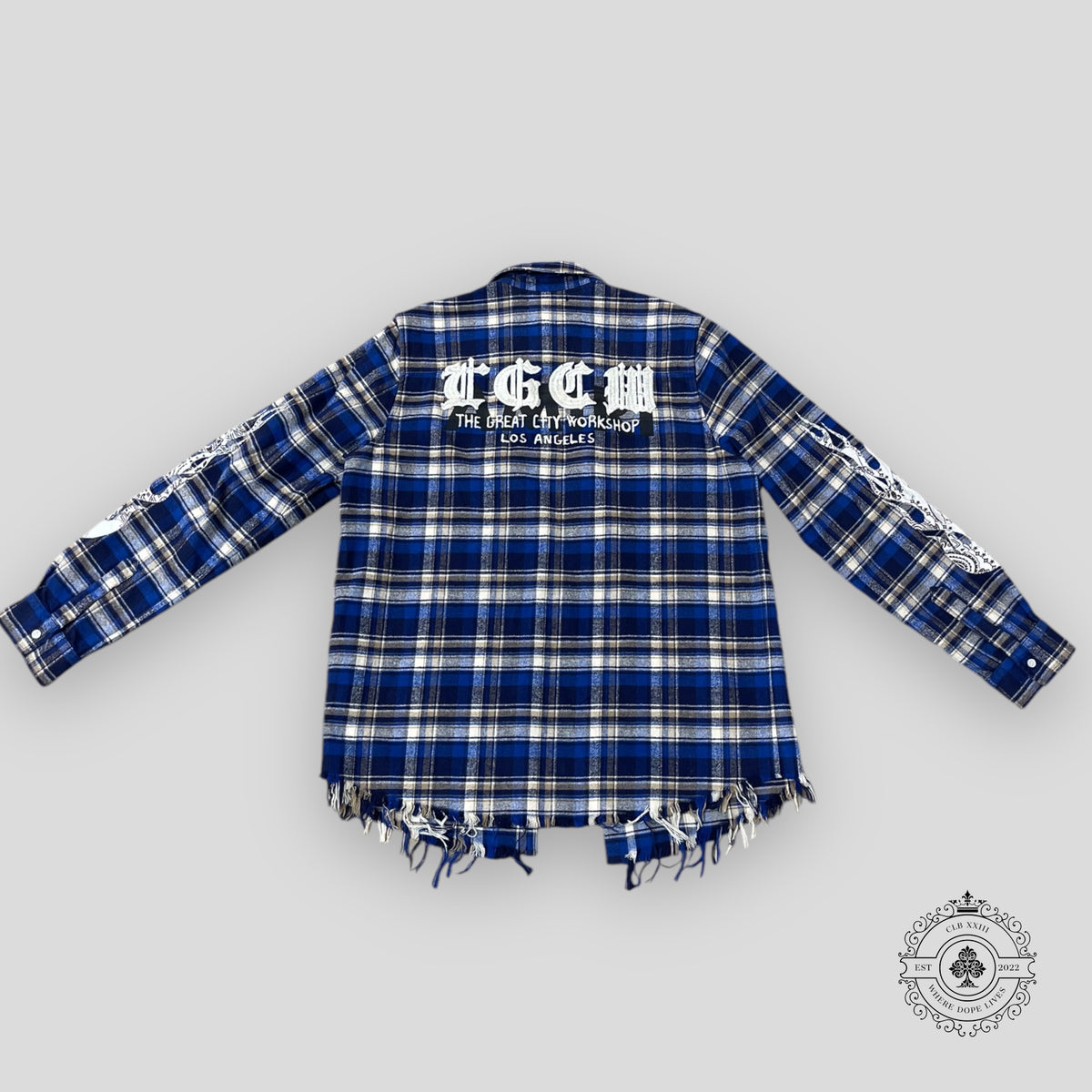 Amiri X TGCW Blue Flame Flannel Shirt