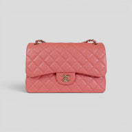 Chanel Caviar Leather Jumbo Quilted Flap Bag in Pink