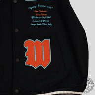 Off White Alien SS22 Varsity Jacket in Black/Orange