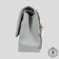 Chanel Caviar Leather Jumbo Quilted Flap Bag in Grey