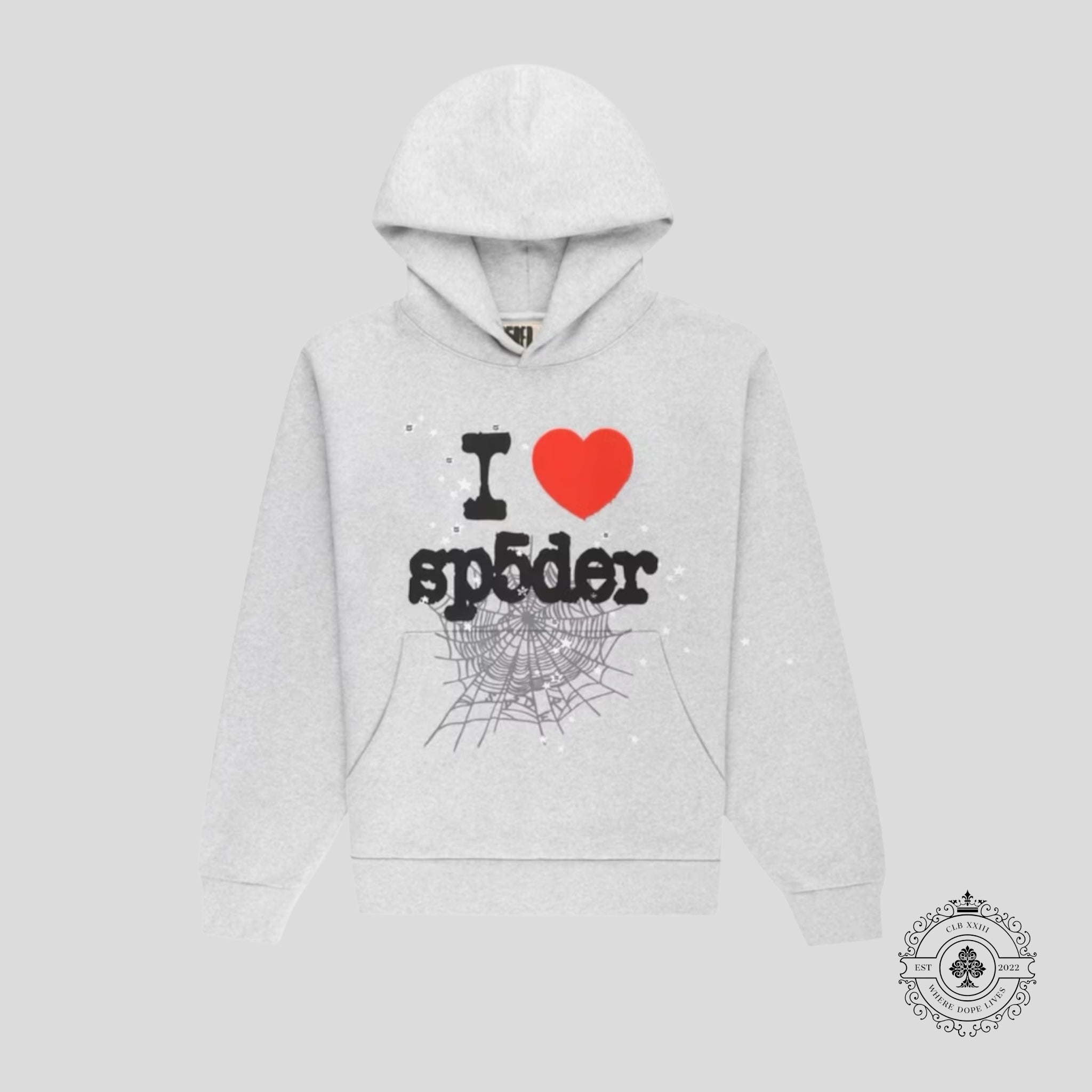 Sp5der Souvenir Hoodie Heather Grey