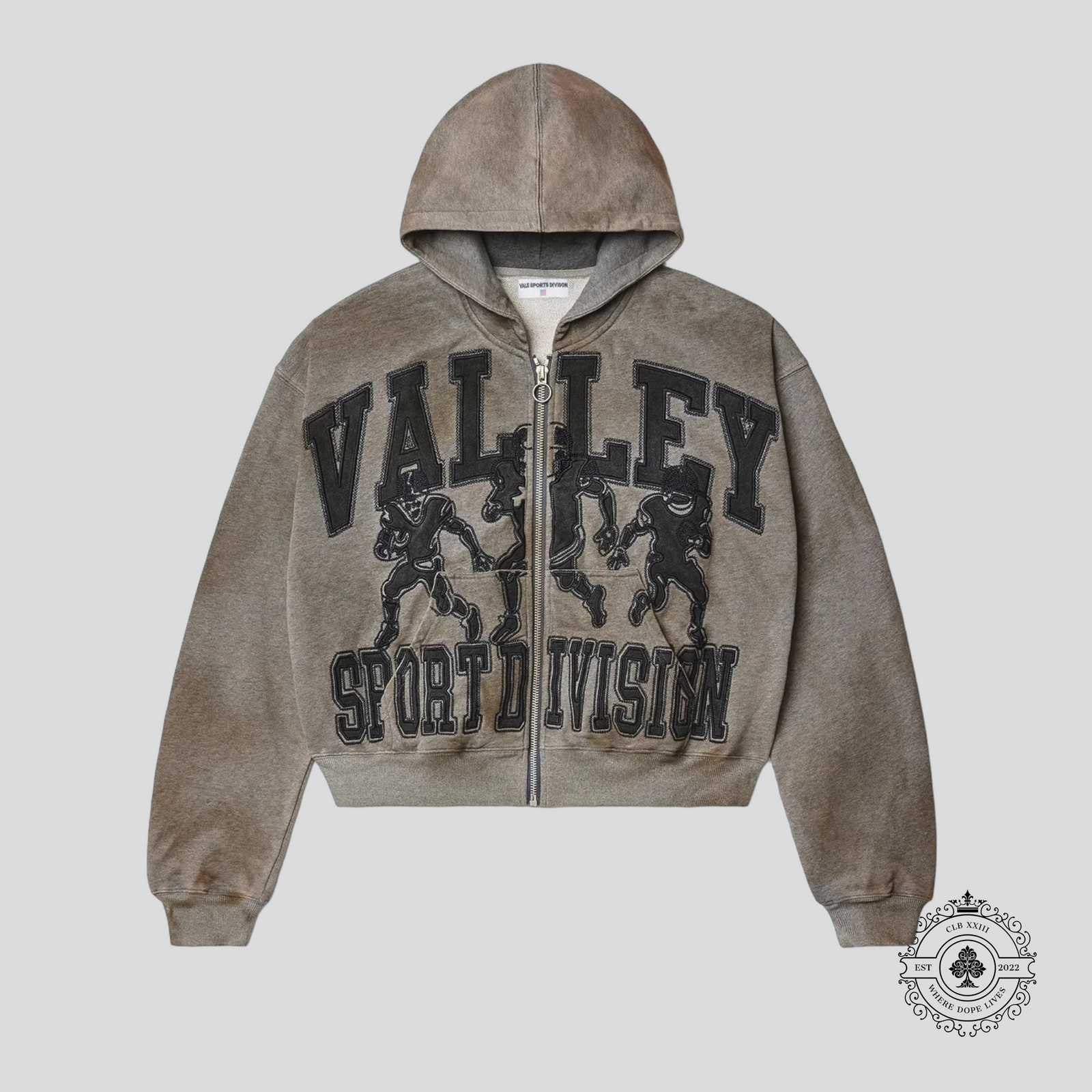 Vale Dirty Friday Zip Up Hoodie in Grey