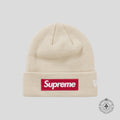 Supreme New Era Box Logo Beanie FW24 in Stone
