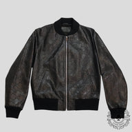 Gucci GG Leather Bomber Jacket in Black