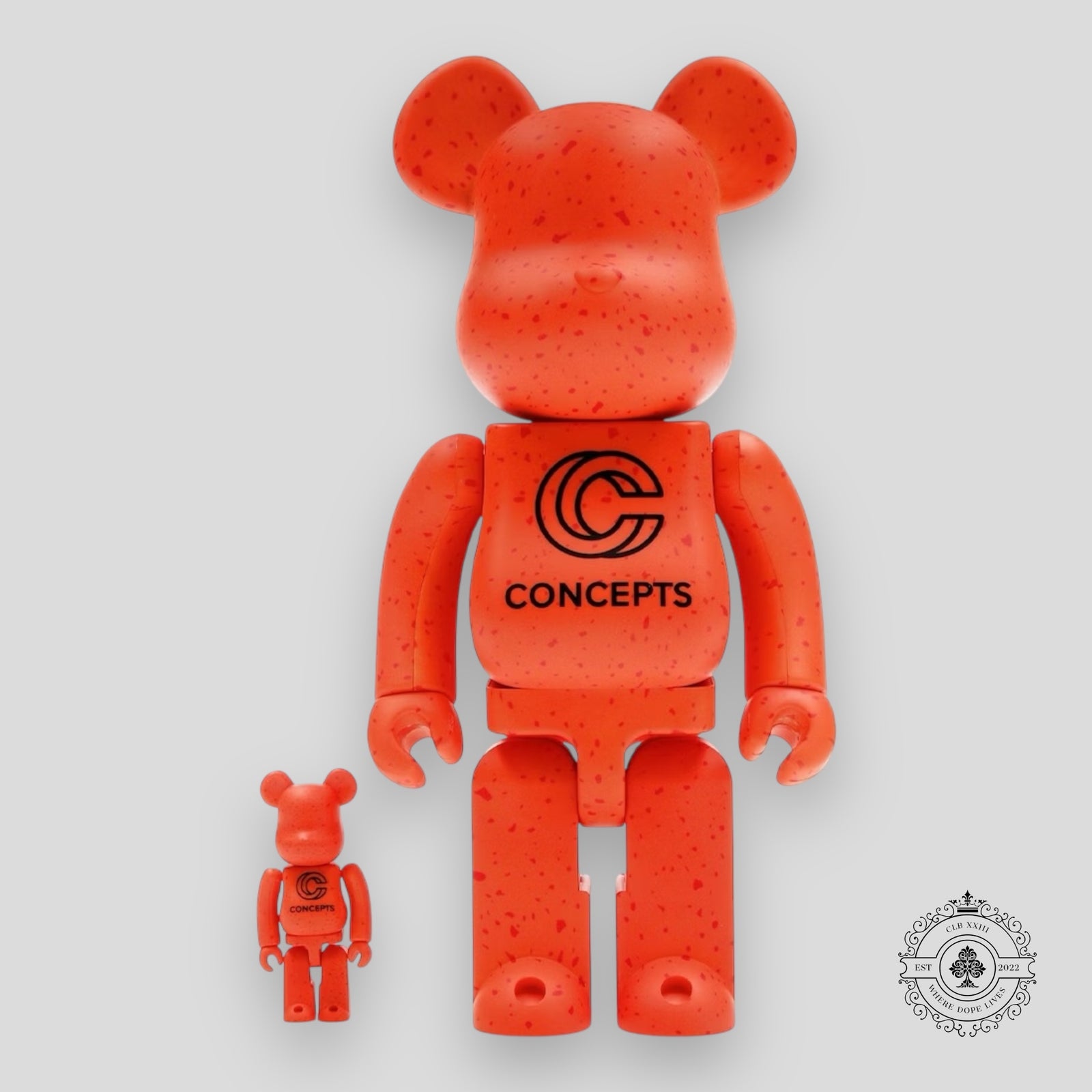 Bearbrick x Concepts Orange Lobster 100% & 400% Set