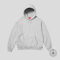 Supreme Satin Applique Hooded Sweatshirt in Grey