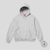 Supreme Satin Applique Hooded Sweatshirt in Grey