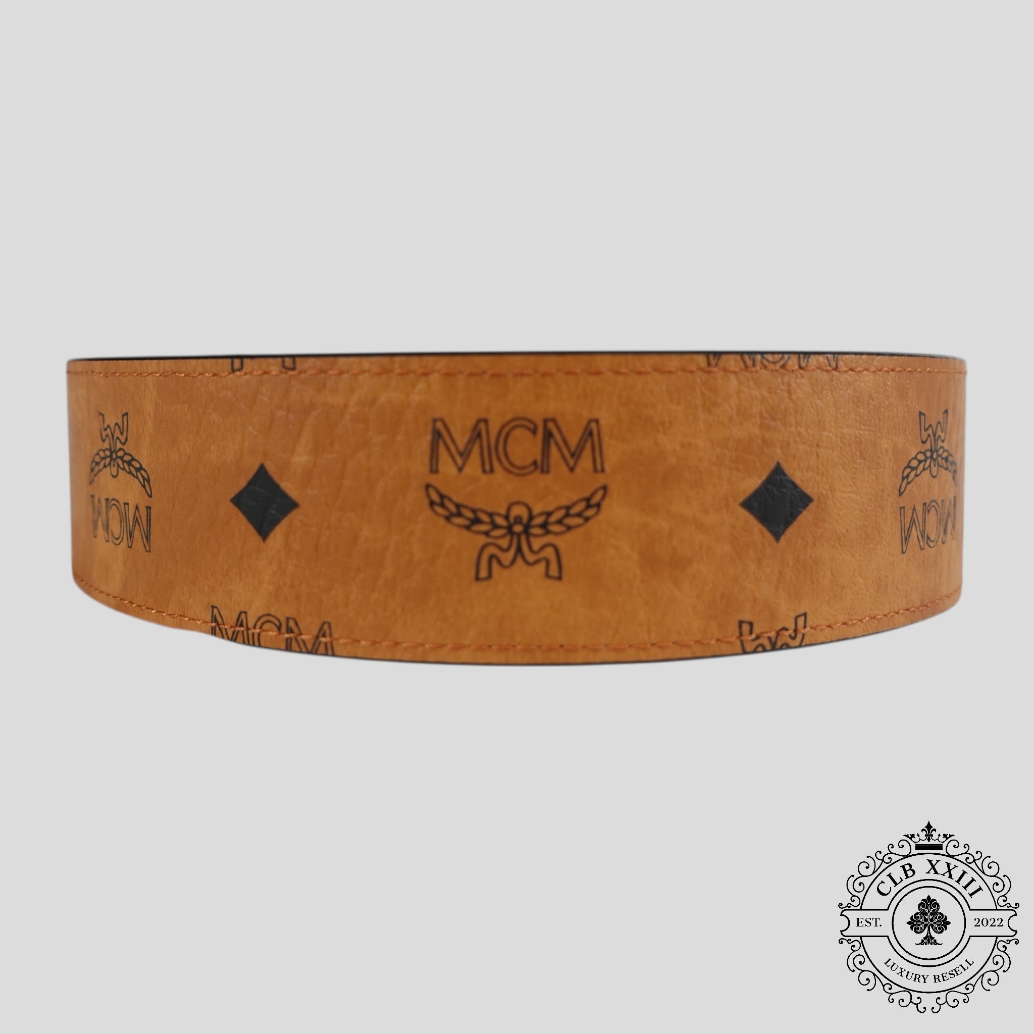 MCM Claus Reversible Belt in Cognac