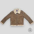 Ralph Lauren Purple Label Zip Up Shearling Coat in Brown