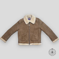 Ralph Lauren Purple Label Zip Up Shearling Coat in Brown