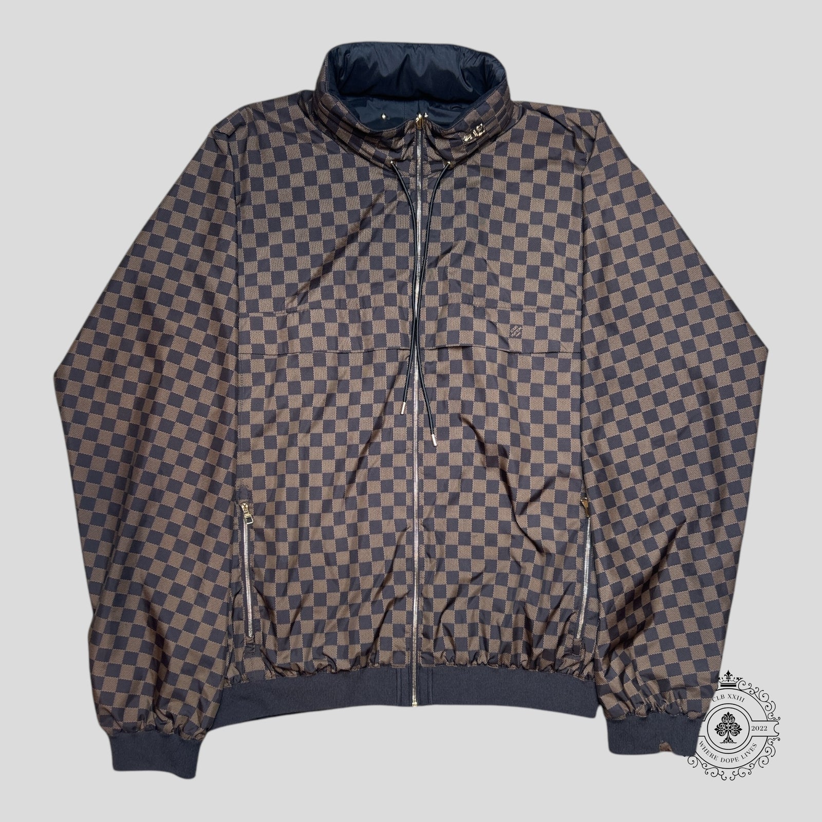 Louis Vuitton Reversible Checkered Damier Windbreaker in Brown