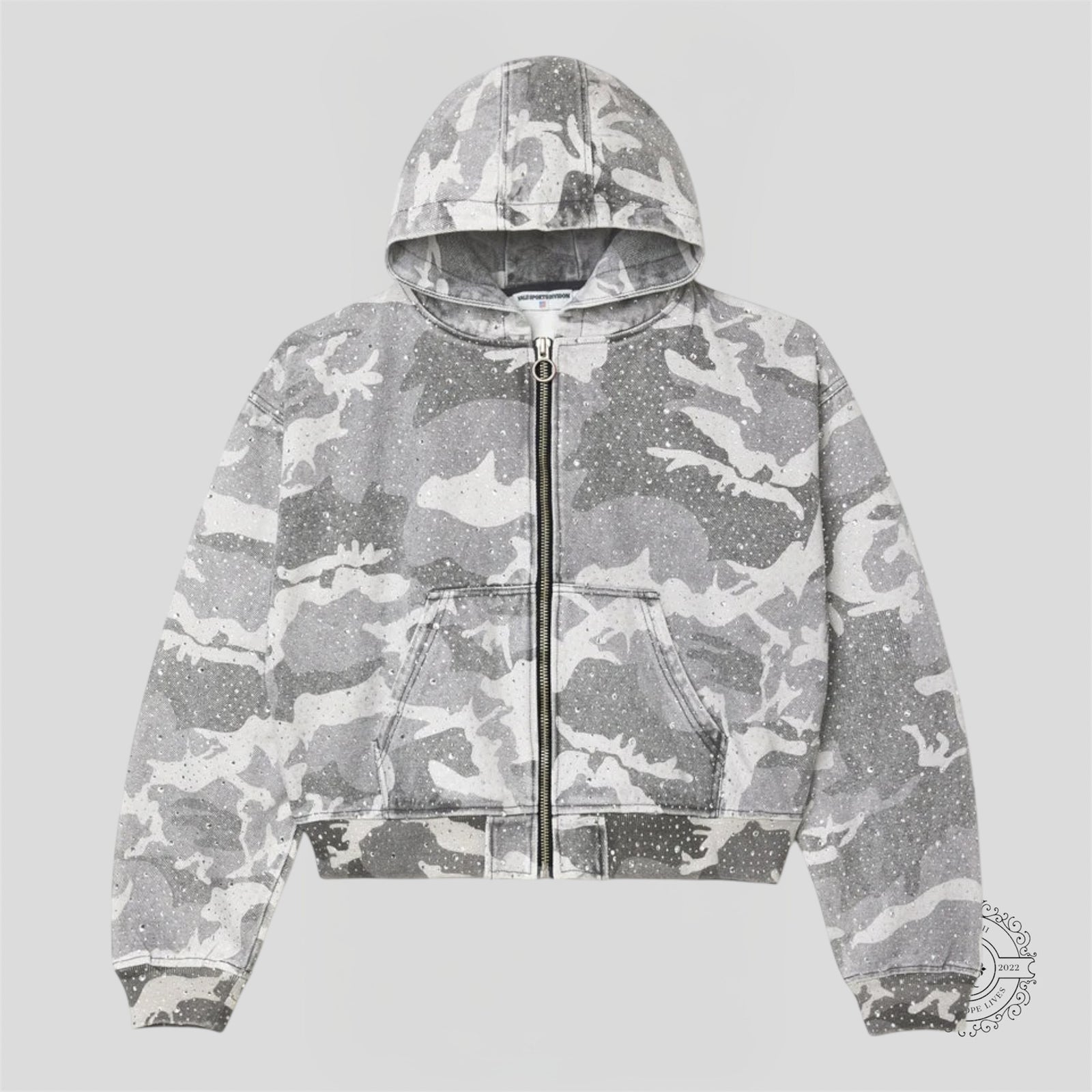 Vale Winter Crystal Work Jacket in Camo