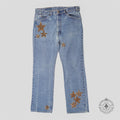 Chrome Hearts Levi Star Patch Jeans in Indigo / Leopard