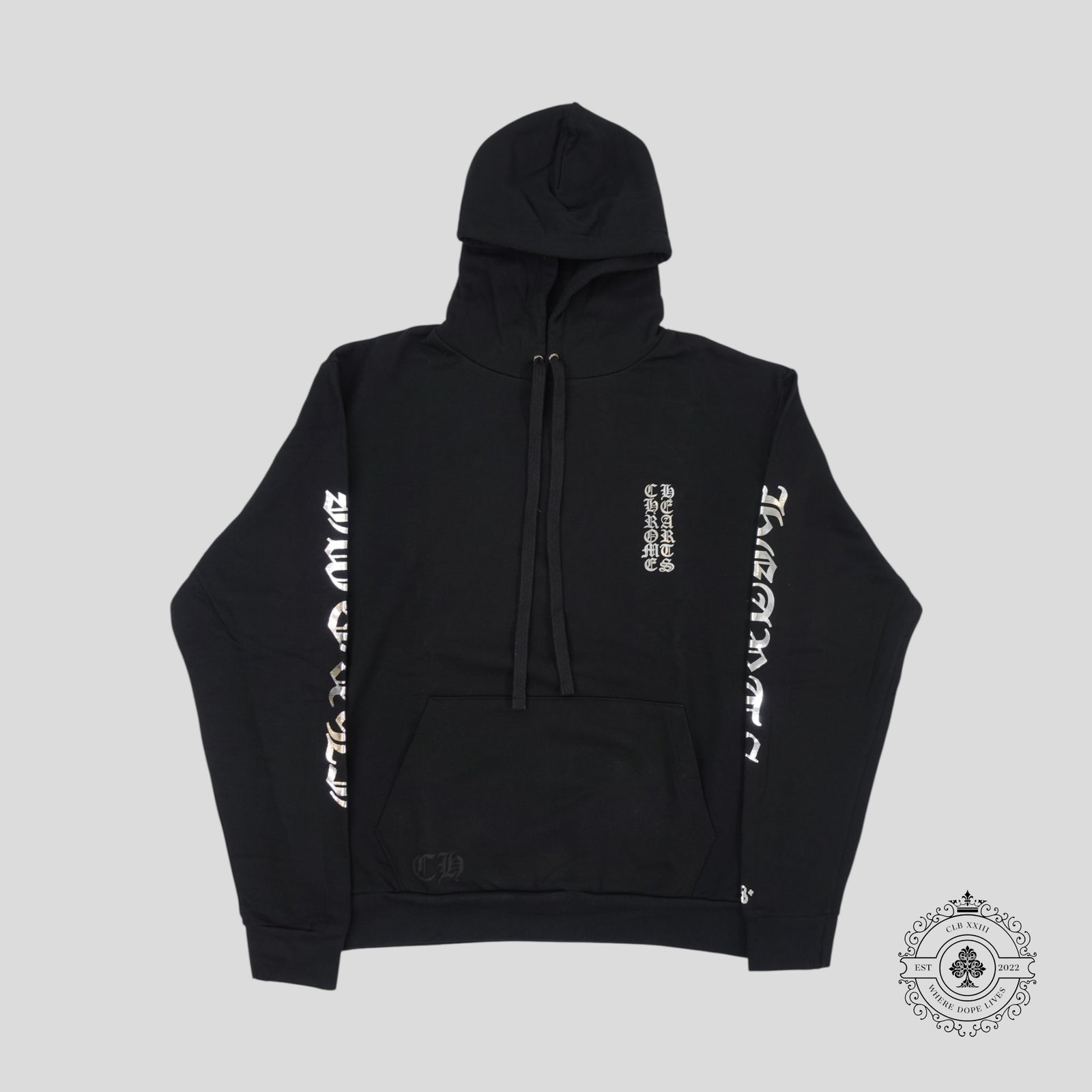 Chrome Hearts 1988 Vertical Logo Hoodie in Black/Silver