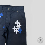 Chrome Hearts Cross Patch Carpenter Pants in Navy