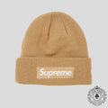 Supreme New Era Box Logo Beanie in Dark Sand