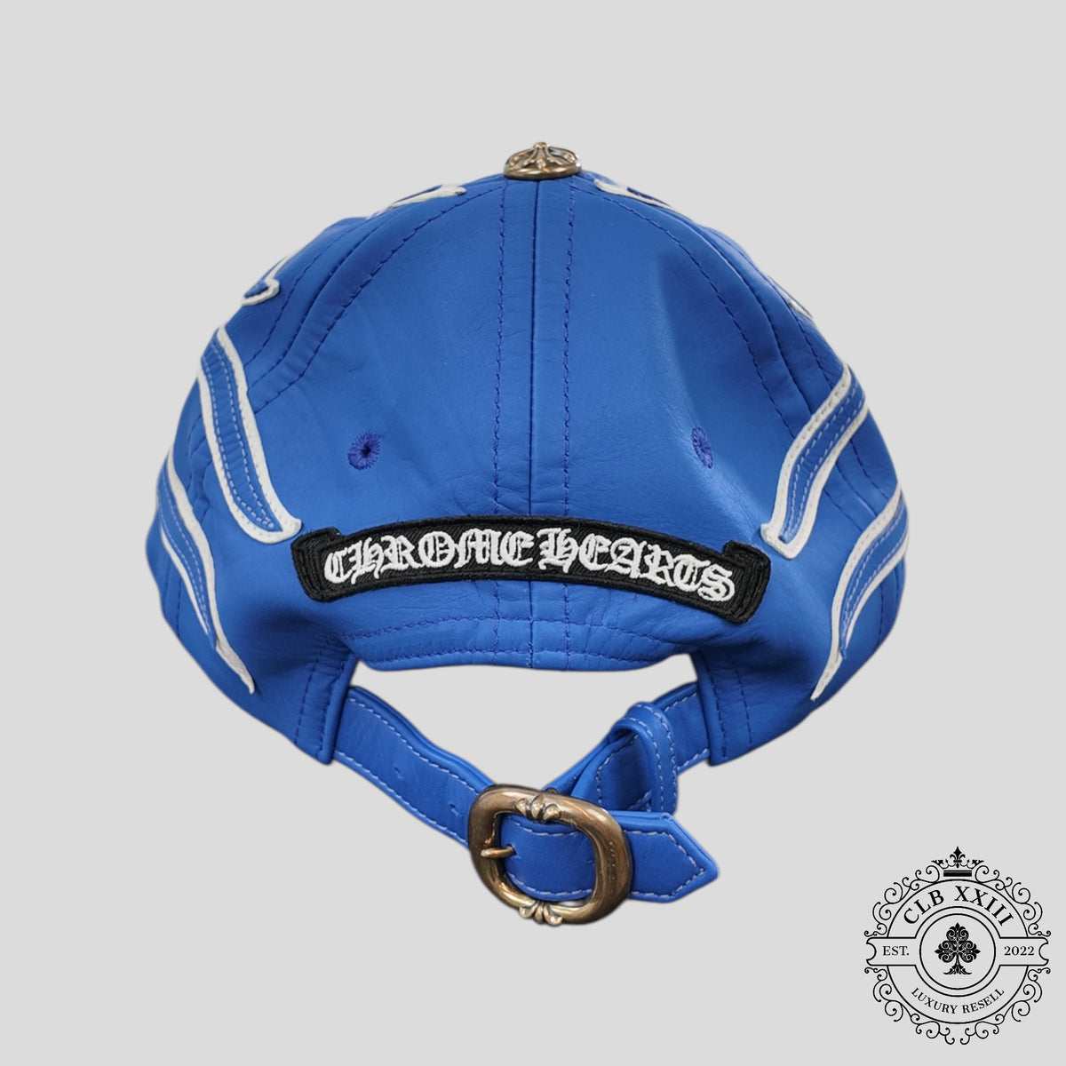 Chrome Hearts Flame Patch 6-Panel Hat in Blue
