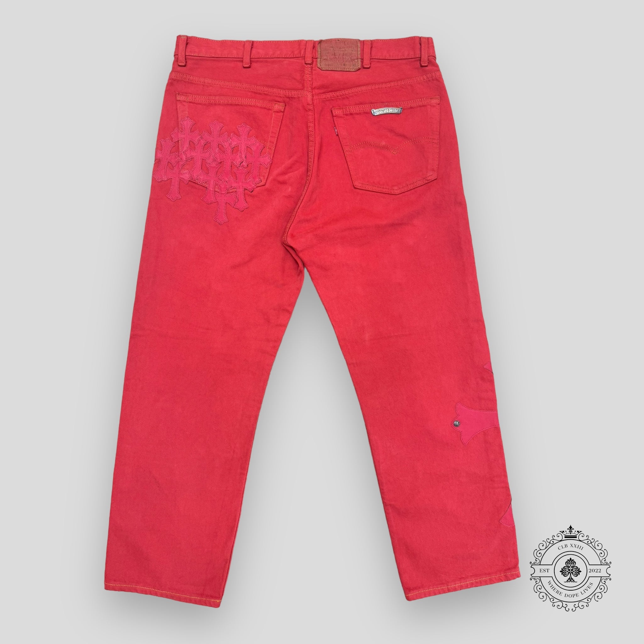 Chrome Hearts Red Cross Patch Jeans