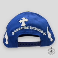 Chrome Hearts Leather Cross Patch Hat in Blue