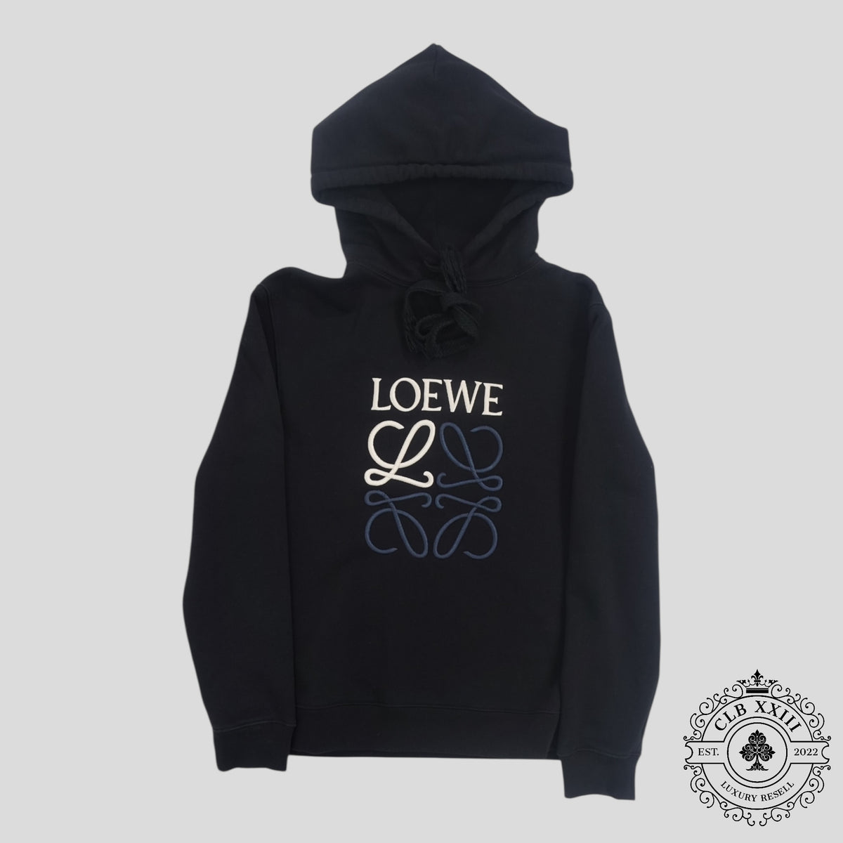 Loewe Embroidered Logo Hoodie in Dark Navy