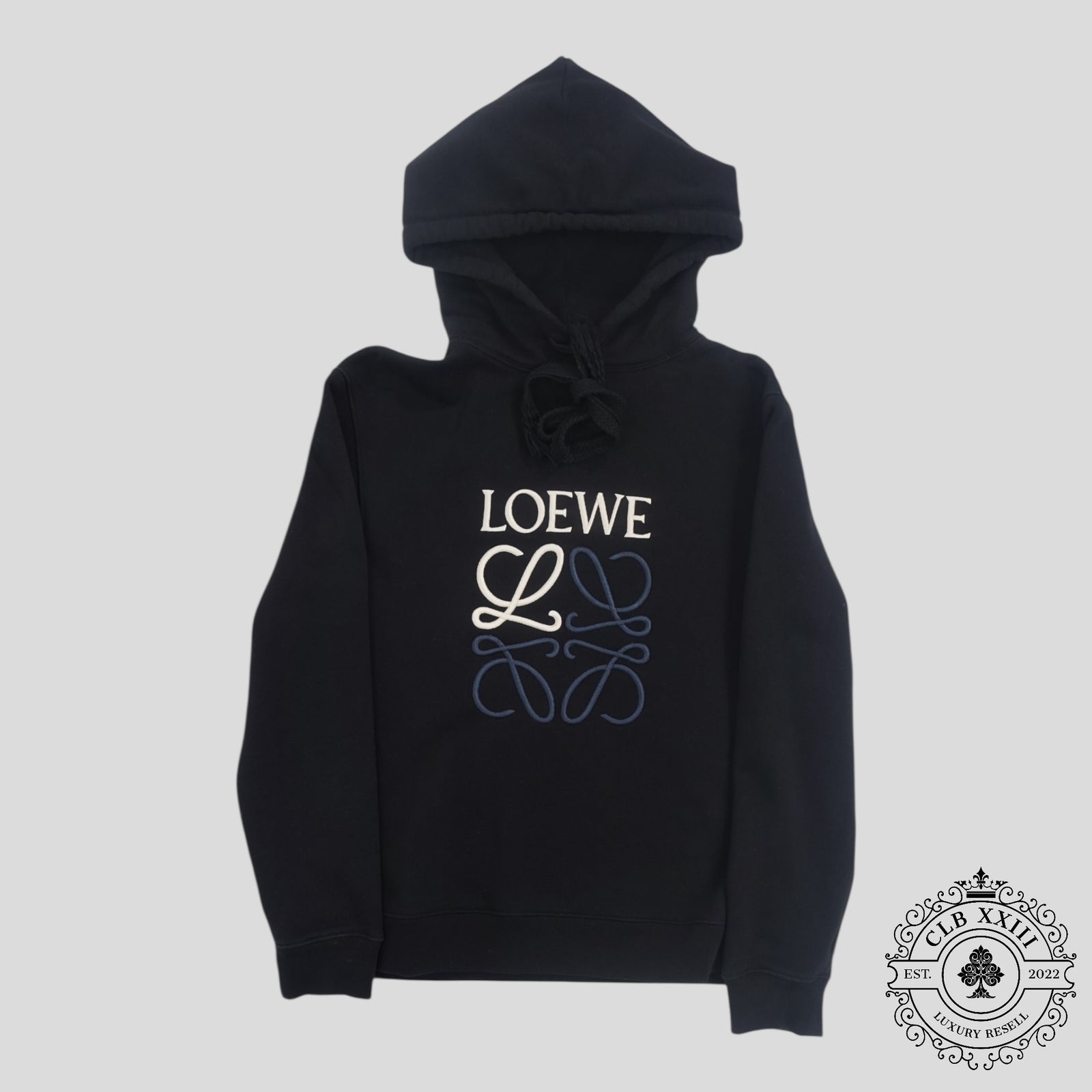Loewe Embroidered Logo Hoodie in Dark Navy