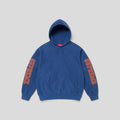 Supreme Stacked Varsity Hooded Sweatshirt in Dark Royal