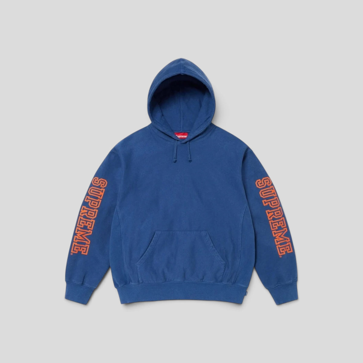 Supreme Stacked Varsity Hooded Sweatshirt in Dark Royal