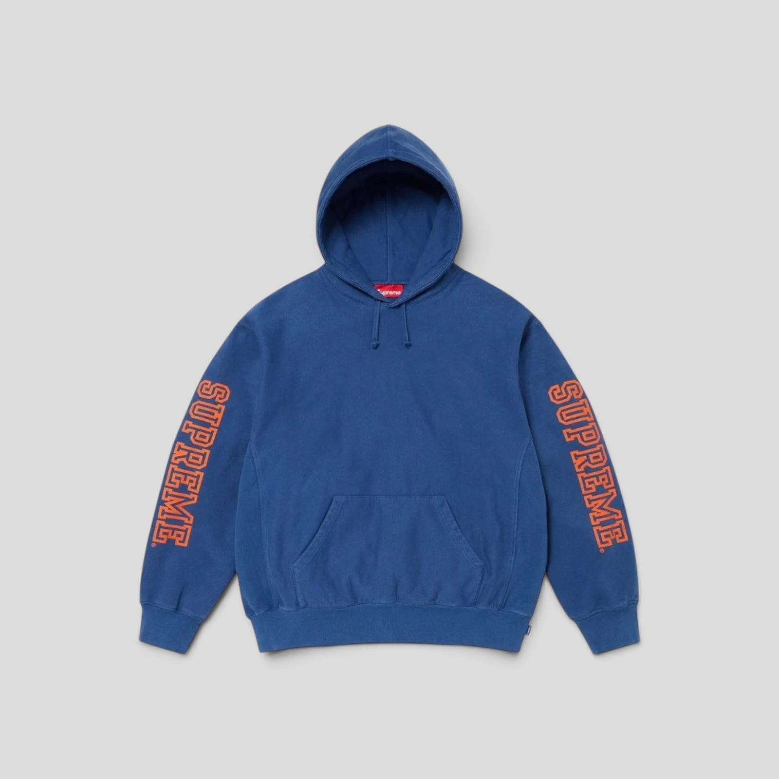 Supreme Stacked Varsity Hooded Sweatshirt in Dark Royal