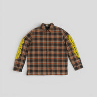 Chrome Hearts Padded Flannel Shirt in Brown / Yellow