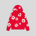 Denim Tears Cotton Wreath Zip Up in Red
