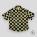 Louis Vuitton Short-Sleeved Damier Wool Shirt in Black/Yellow