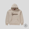 Supreme Embroidered Script Hooded Sweatshirt in Bone