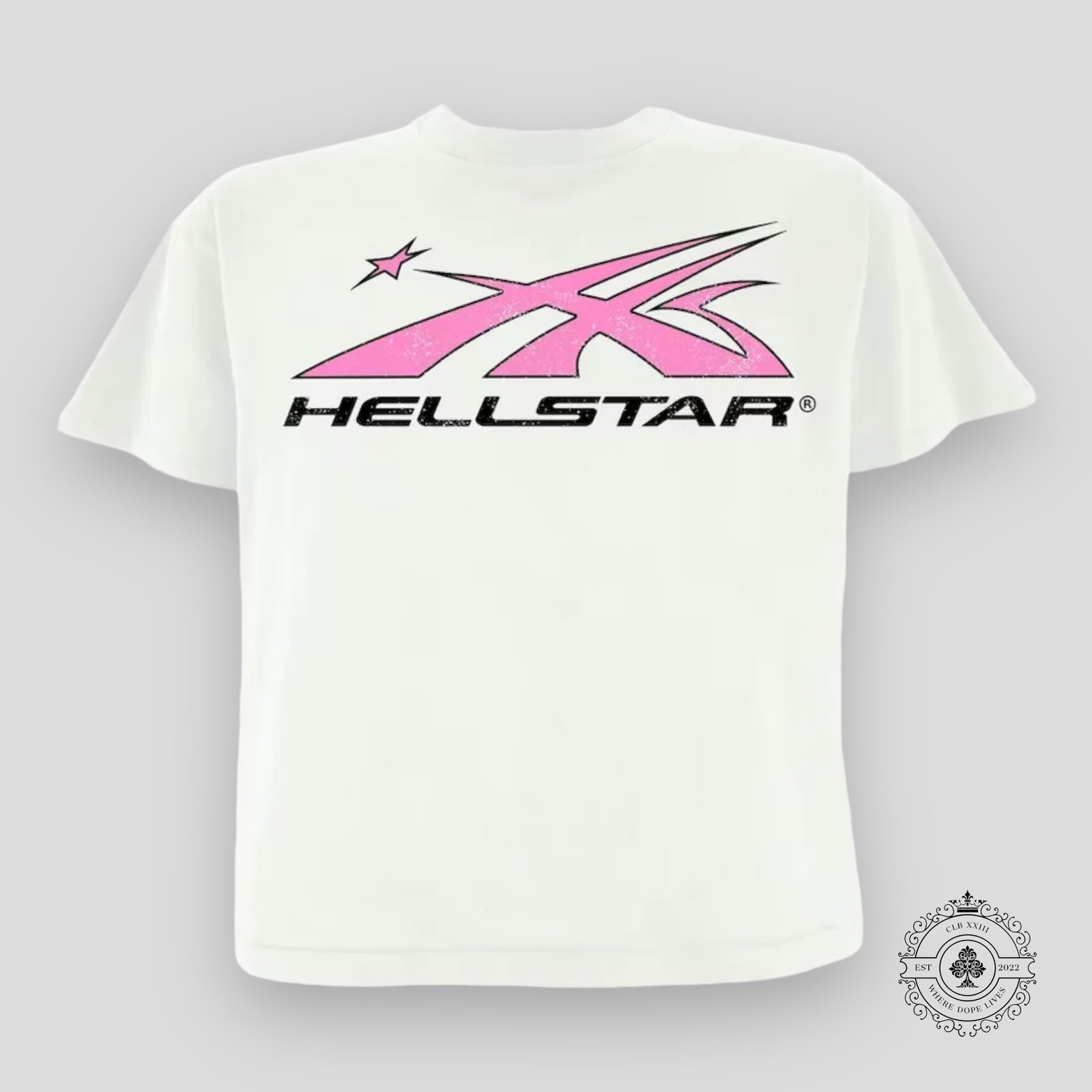 Hellstar Sport Logo T-Shirt in White/Pink