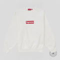 Supreme Washed Box Logo Crewneck in White
