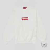 Supreme Washed Box Logo Crewneck in White