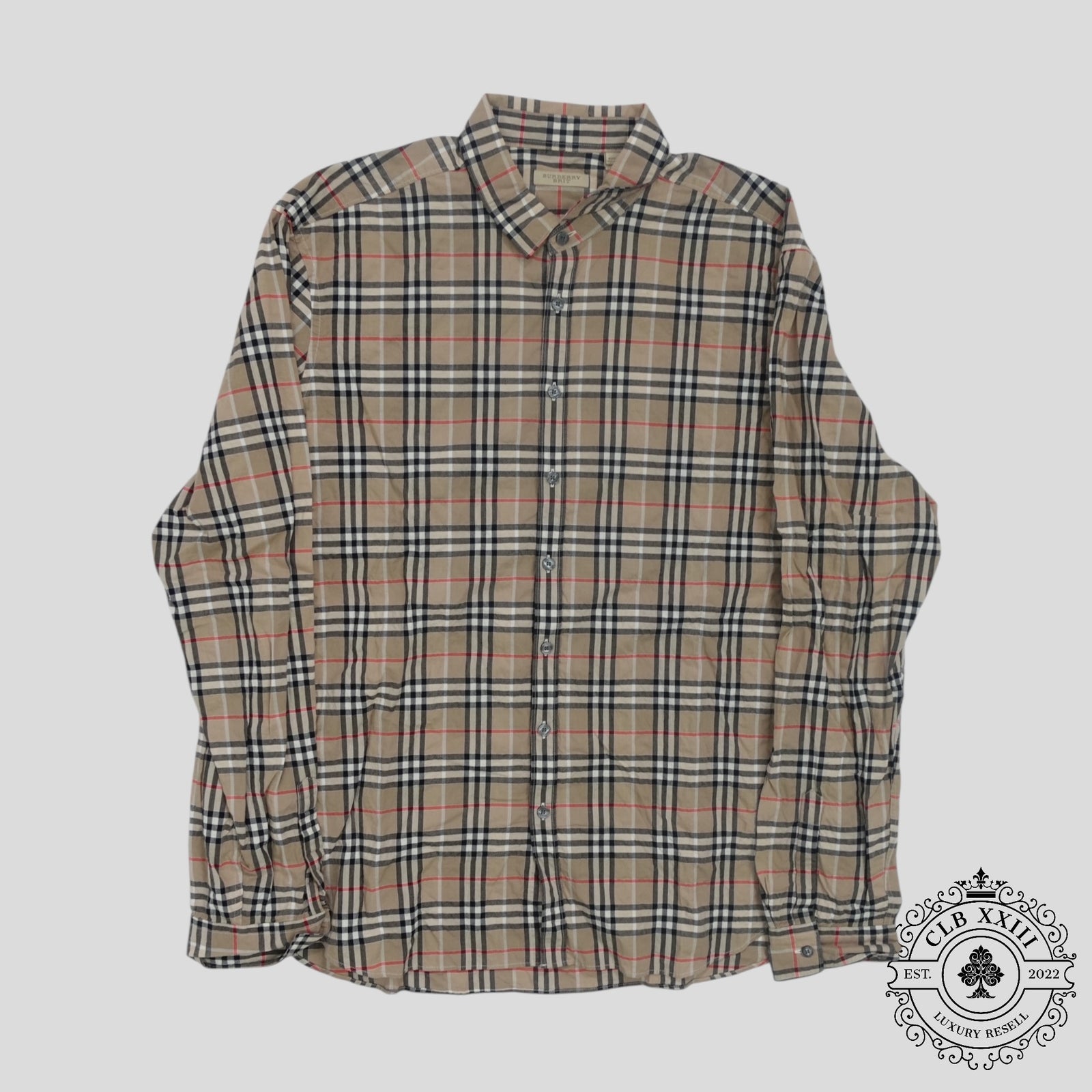 Burberry Tiny Check Shirt in Classic Beige
