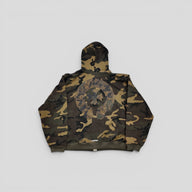 Chrome Hearts Camo Leather Patch Thermal Zip Up Hoodie