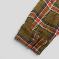 Chrome Hearts Padded Flannel Shirt in Brown / White