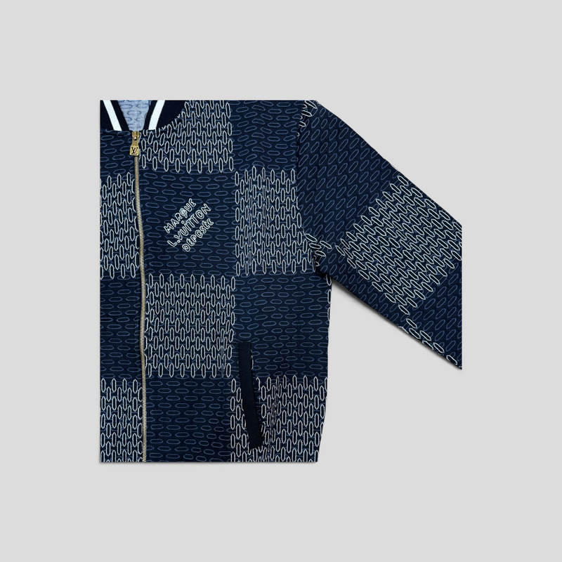 Louis Vuitton Tennis Damier Quilted Cotton Bomber in Navy Blue