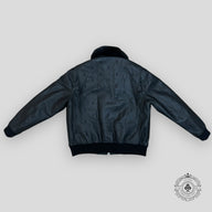Louis Vuitton Leather Aviator Mink Collar