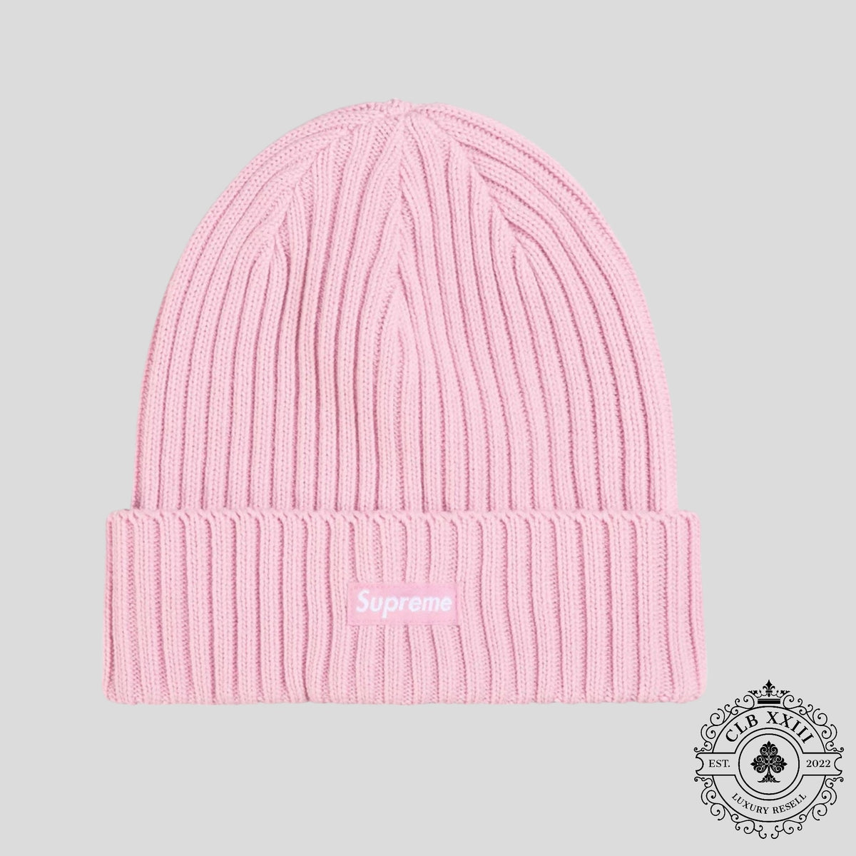 Supreme Overdyed Beanie (SS26) in Light Pink
