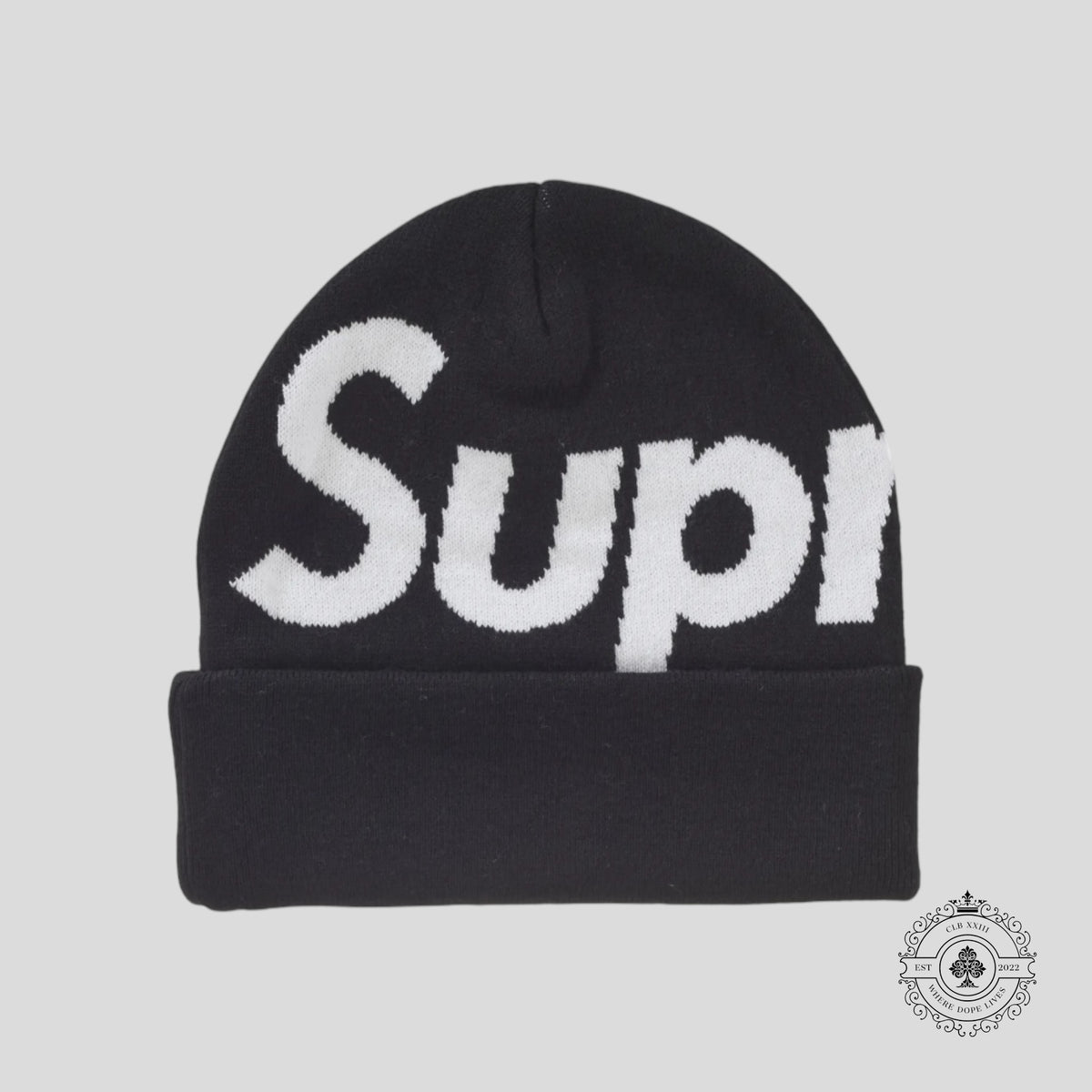 Supreme Big Logo Beanie (FW24) in Black