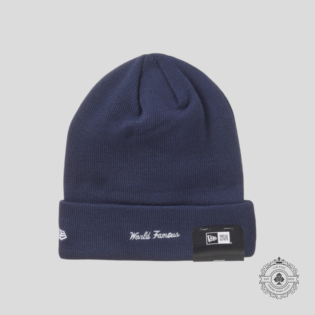 Supreme New Era Box Logo Beanie (FW24) in Navy